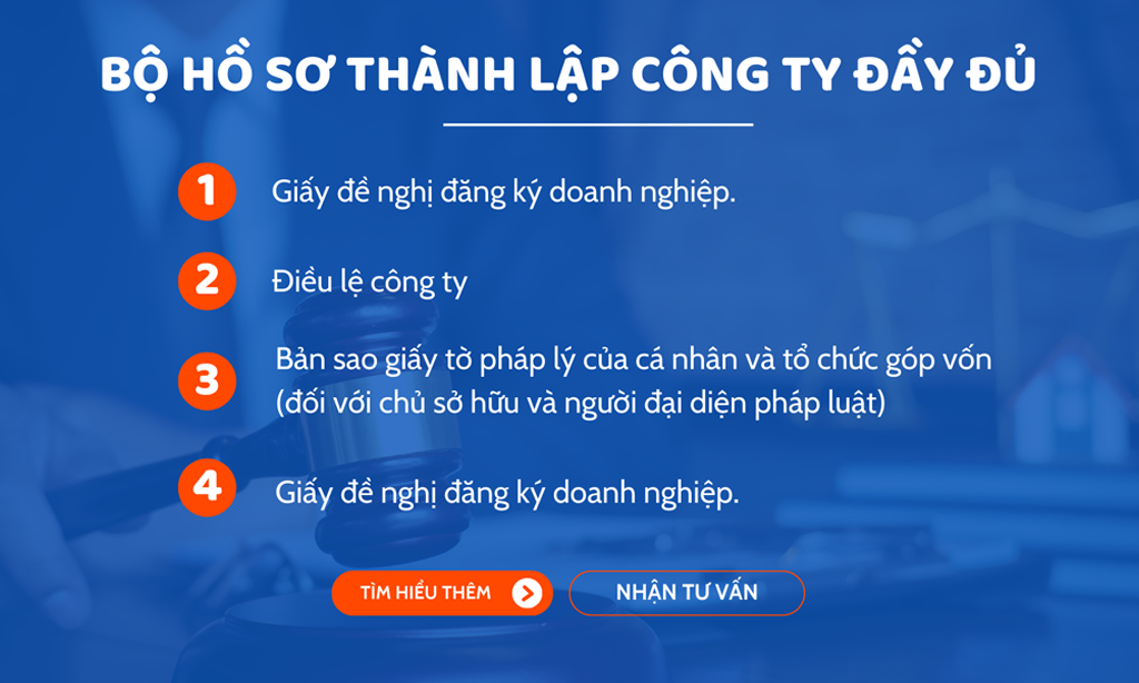 Bộ hồ sơ thành lập công ty trọn gói